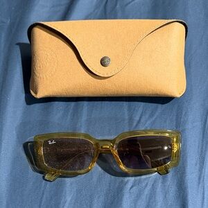 Ray-Ban Women's Translucent Yellow Rectangle Sunglasses